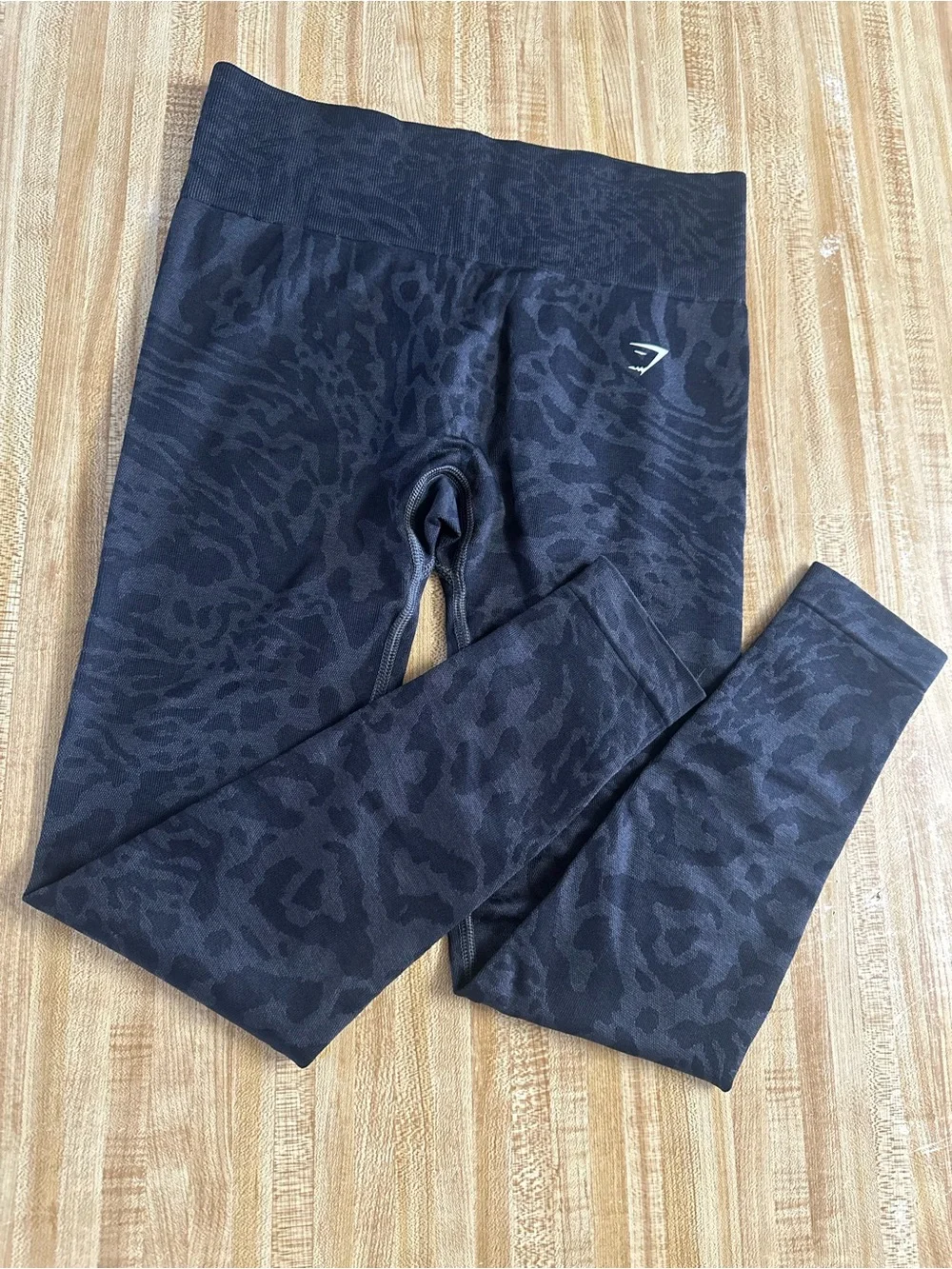 Gymshark Black High-Rise Seamless Patterned Leggings